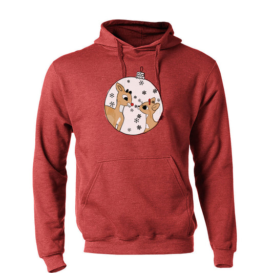Unisex Hoodie Rudolph – Hand Drawn Holiday Hoodie | Soft Cotton, Eco Friendly Apparel