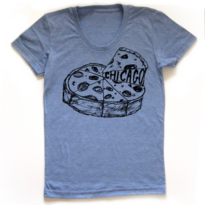 Chicago Pizza : women's tri-blend tee