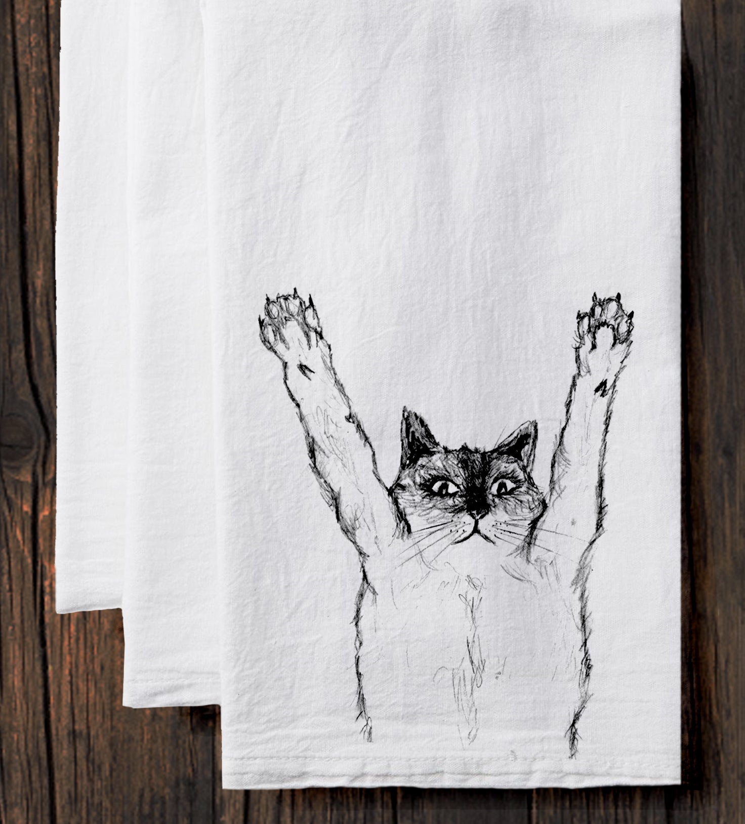 Cat : tea towel