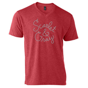 Scarlet & Gray (OSU Buckeyes) : Unisex tri-blend t-shirt