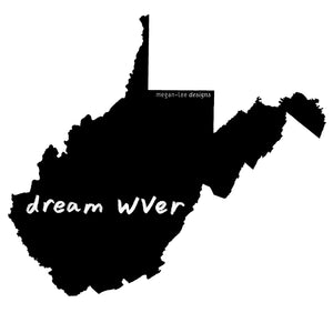 West Virginia : dream WVer women tri-blend tee, Women's Apparel - Megan Lee Designs