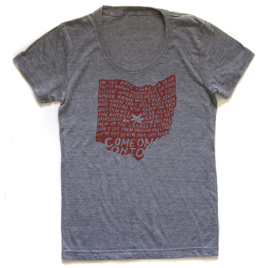 Women's Ohio Tee - Come On Ohio Design | Super Soft Tri-Blend V-Neck Shirt