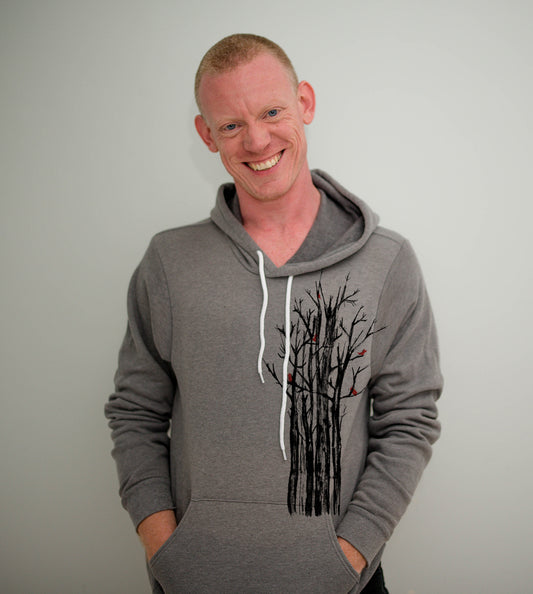 Winter Trees Hoodie – Cozy Nature Hoodies With Forest Print & Bird Design