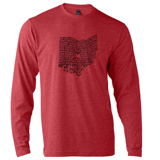 Unisex Long Sleeve Tee Come On Ohio TBDBITL - Buckeye Tee Ohio Football Shirt | Soft Cotton Shirt