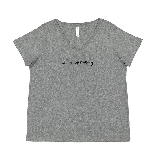 Plus Women's T-Shirt – I'm Speaking Graphic Tee | Soft Cotton Printed Casual Top