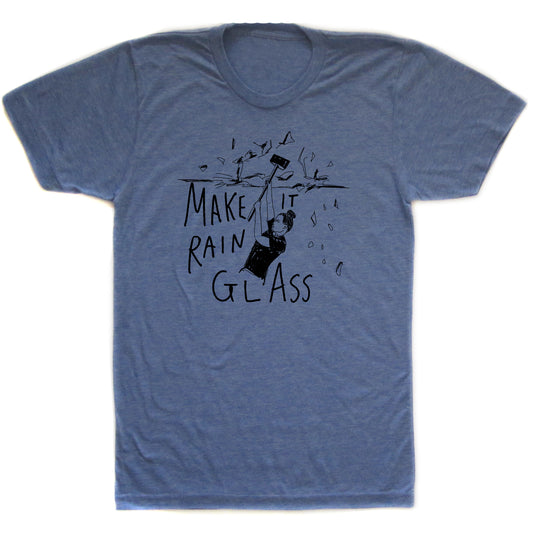 Unisex T Shirt - Rain Glass Graphic Tee | Soft Cotton Tri Blend Fabric