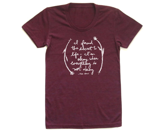 Women's Tri-Blend Tee | Lyric Print Shirt - Super Soft Lightweight Scooped Neckline