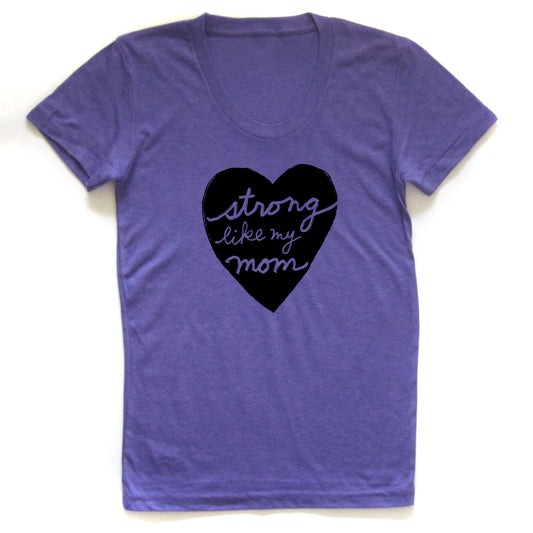 Women's Strong Tee – Strong Like Mom Shirt | Soft Tri-Blend Fitted Tee